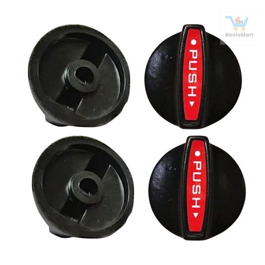 BaniaMart PVC Black Gas Stove Replacement Knob
