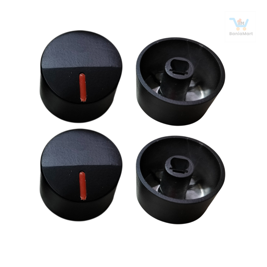 BaniaMart Metal Black Gas Stove Replacement Knob