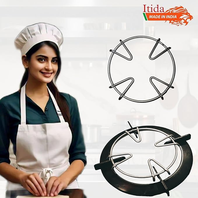 BaniaMart Gas Stove Katori Stand Heavy SS | Set of 2