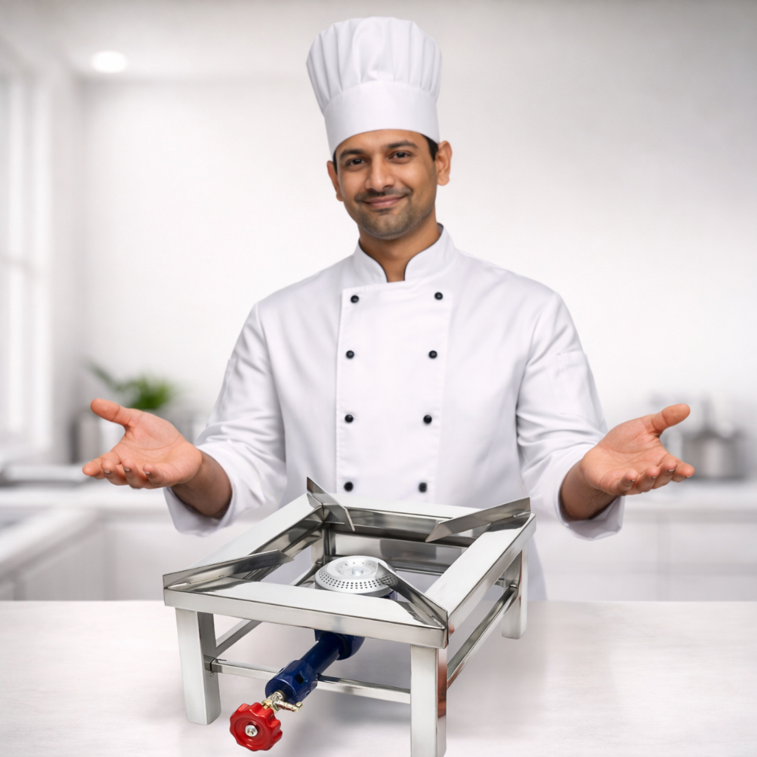 BaniaMart Stainless Steel Square Bhatti with complete Accessory Kit