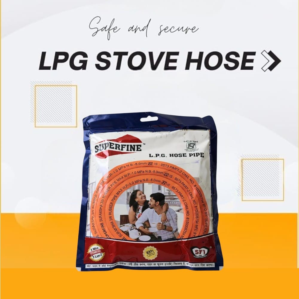 BaniaMart Gas Stove LPG Pipe / Hose with Clip Set