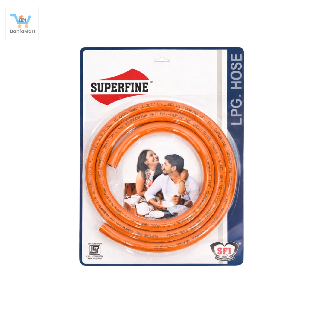 BaniaMart LPG Gas Stove Premium Pipe / Hose with Butterfly Clip Set
