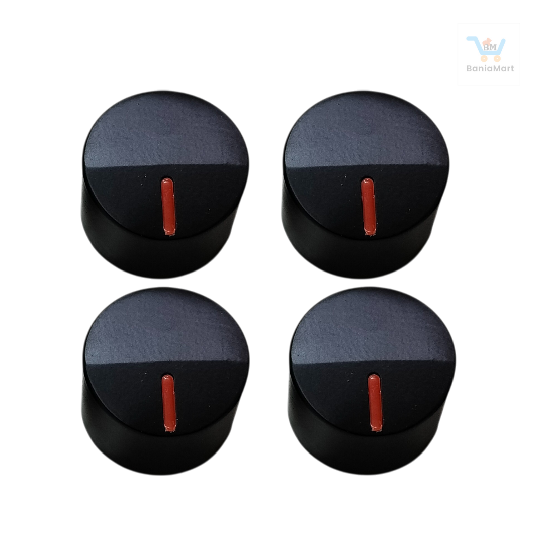 BaniaMart Metal Black Gas Stove Replacement Knob