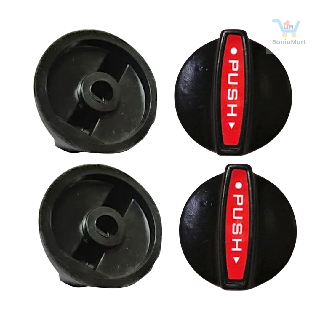 BaniaMart PVC Black Gas Stove Replacement Knob