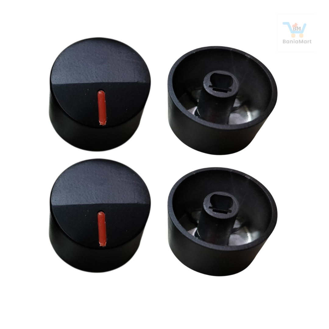 BaniaMart Metal Black Gas Stove Replacement Knob