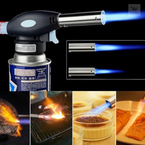 BaniaMart AutoGun Ignition Butane Gas Blow Torch with Butane Bottle