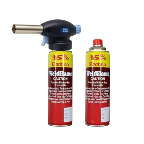 BaniaMart AutoGun Ignition Butane Gas Blow Torch with Butane Bottle