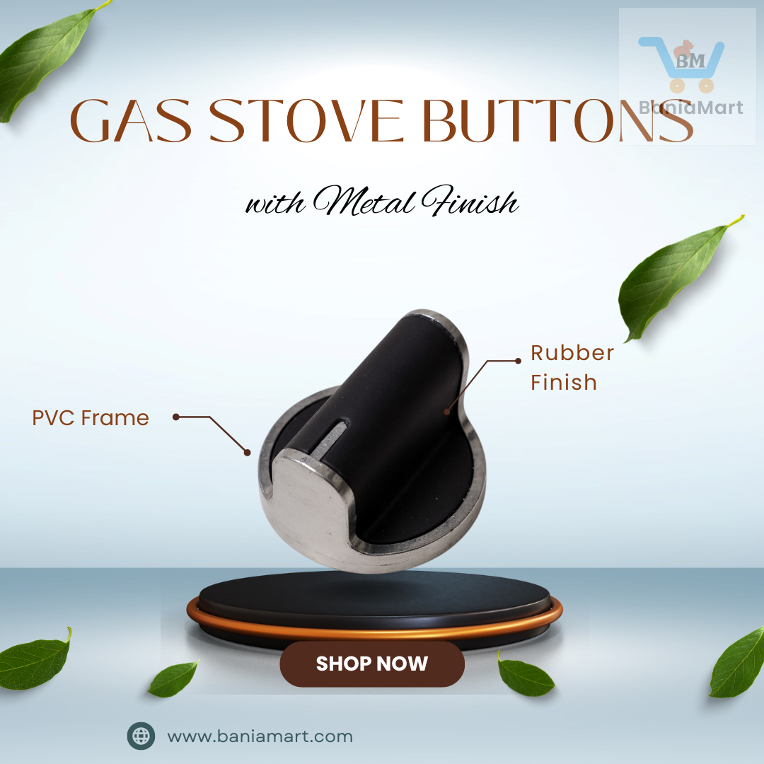 BaniaMart PVC Silver Gas Stove Replacement Knob