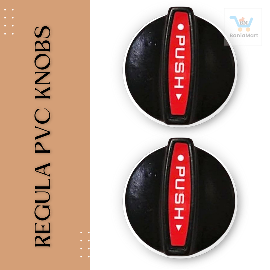 BaniaMart PVC Black Gas Stove Replacement Knob