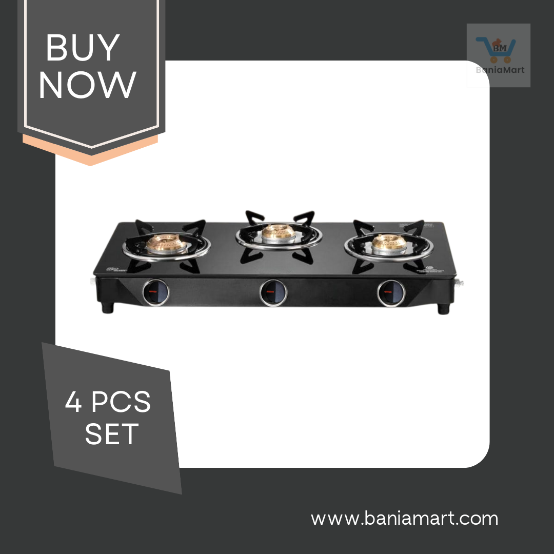 BaniaMart Metal Black Gas Stove Replacement Knob