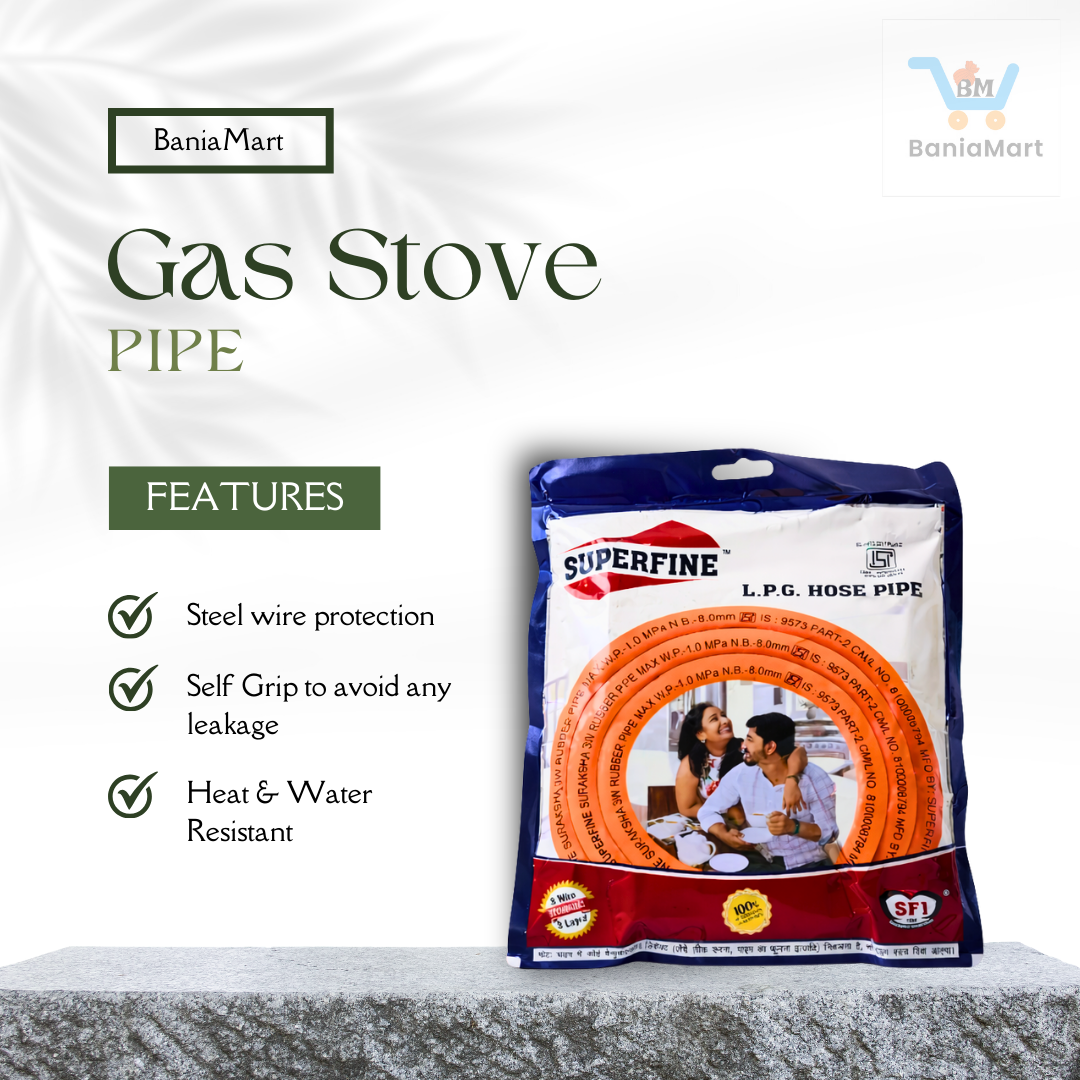 BaniaMart Gas Stove Replacement Kit | Pipe , Lighter , Clip Set , SS Leg Set and PVC Buttons