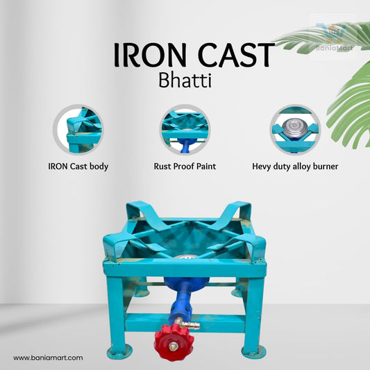 BaniaMart Iron Square Bhatti with complete Accessory Kit