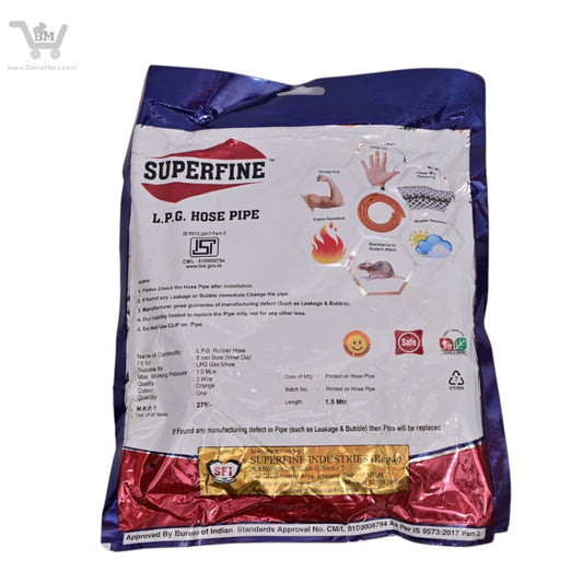 BaniaMart Gas Stove LPG Pipe / Hose with Clip Set