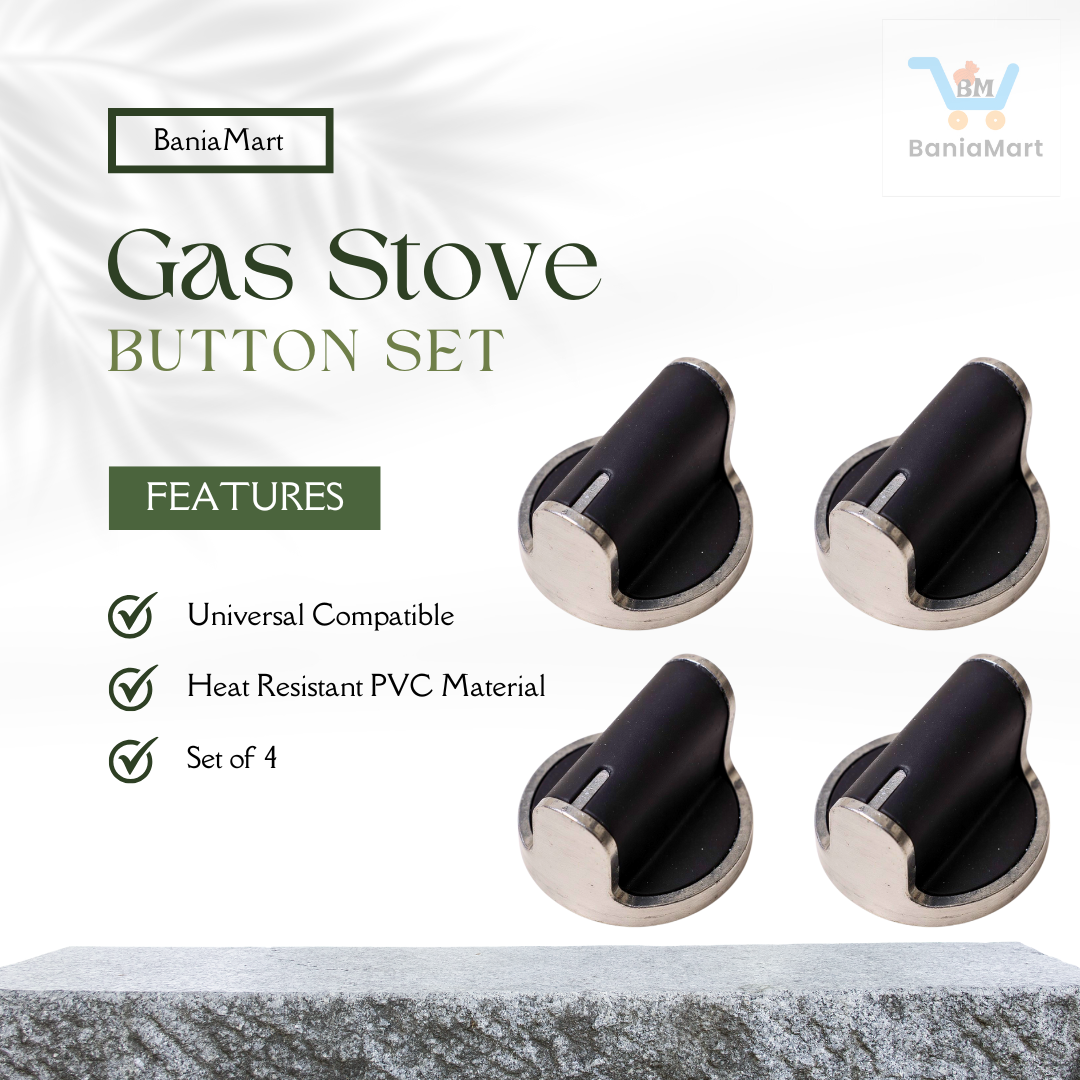 BaniaMart Gas Stove Replacement Kit | Pipe , Lighter , Clip Set , SS Leg Set and PVC Buttons