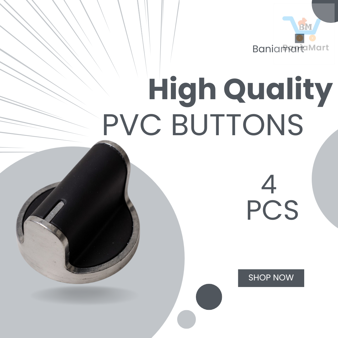 BaniaMart PVC Silver Gas Stove Replacement Knob