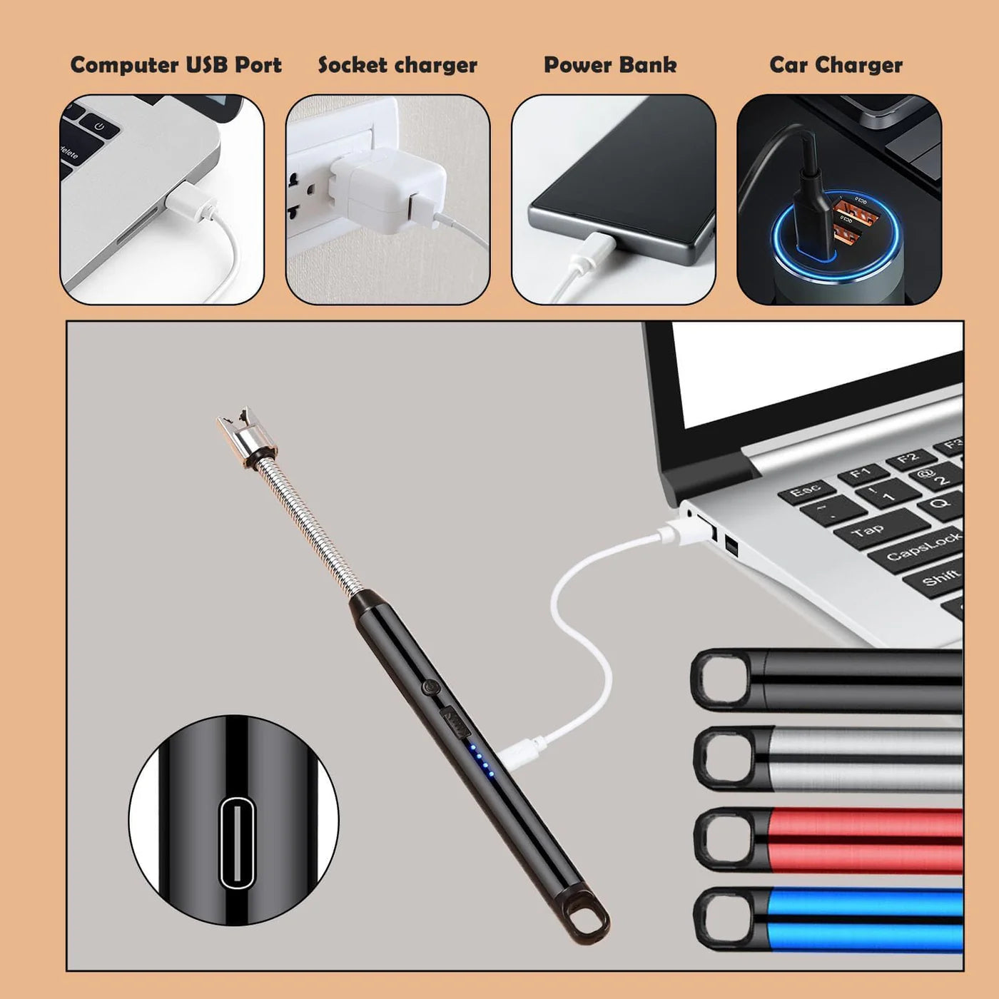 BaniaMart Gas Stove Usb Electric Rechargeable Lighter